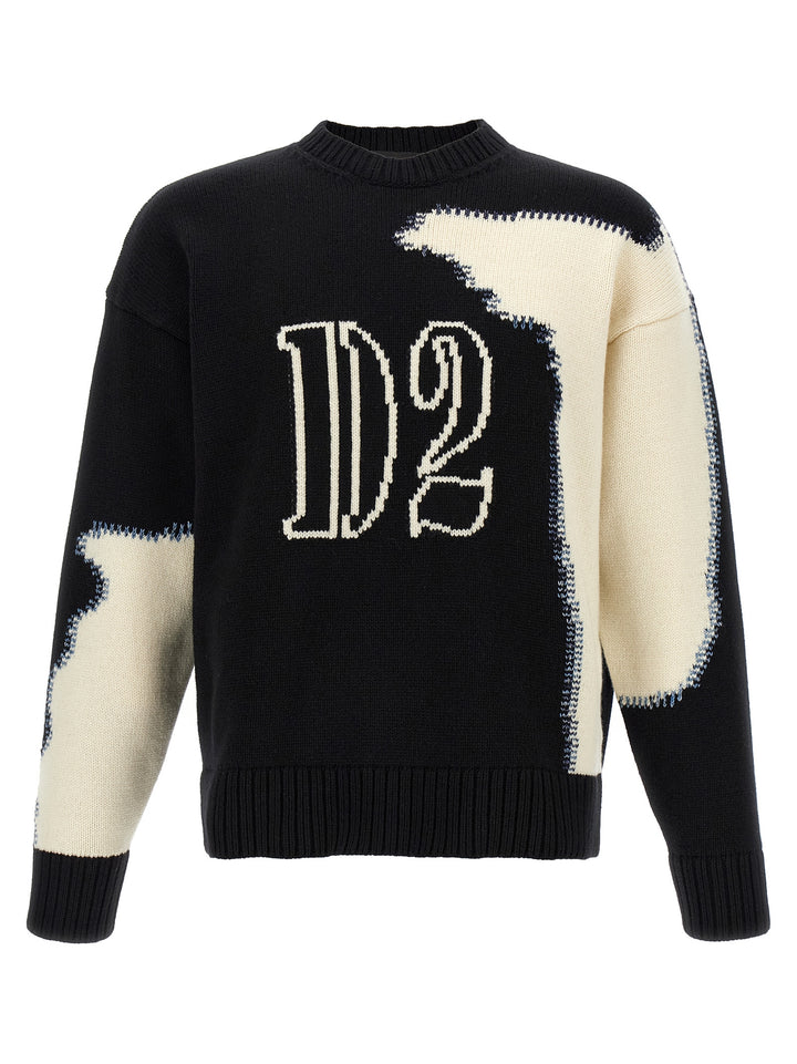 Dsquared2 Two-Tone Sweater Sweaters and Cardigans - White/Black | bce7838978d83650e5c5e60f545998fedca9ede7