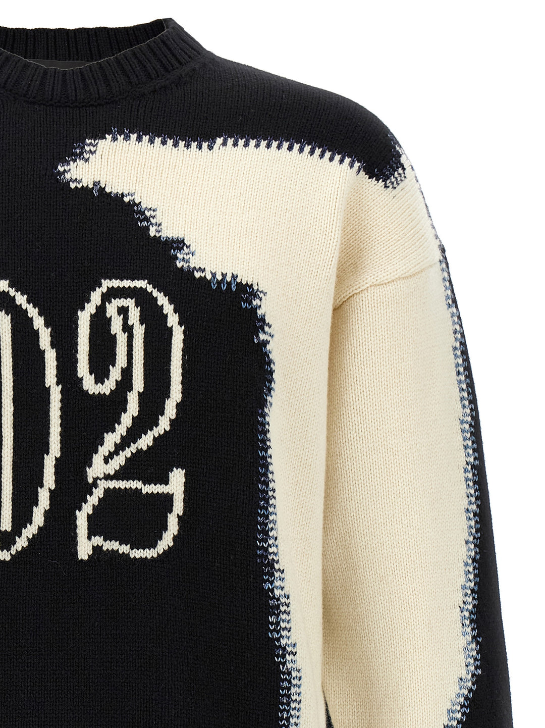 Dsquared2 Two-Tone Sweater Sweaters and Cardigans - White/Black | 259e08708373fecbfa7e4bb72769925b86357f13