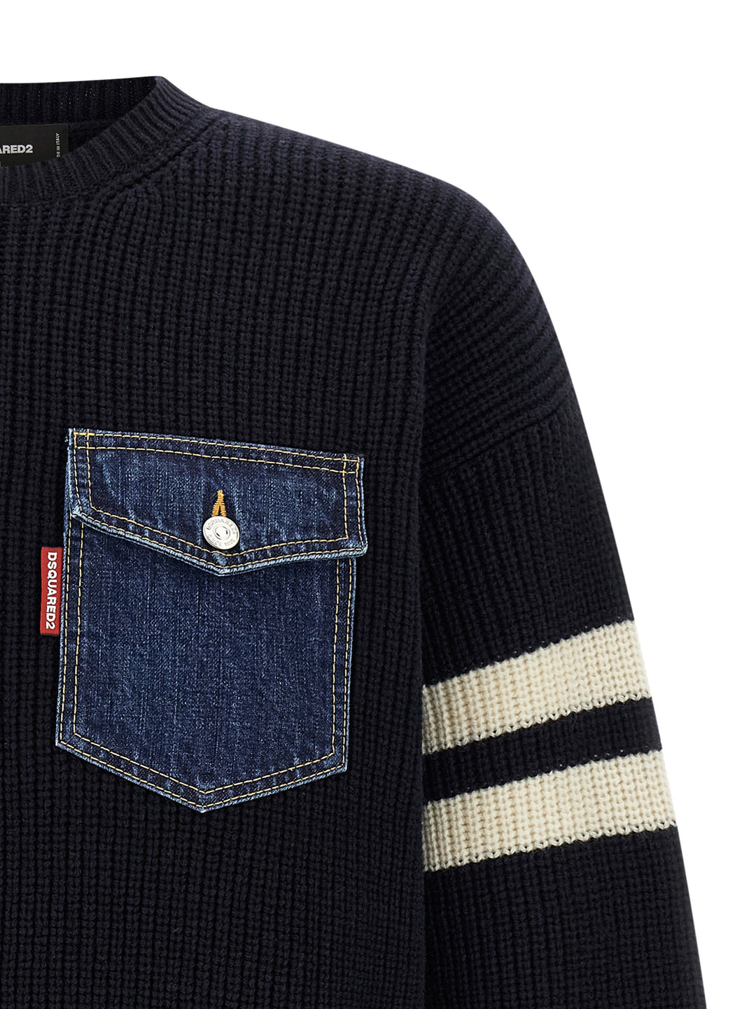 Dsquared2 Denim Mix Sweaters and Cardigans - Blue | 18fb4fdfa093c63cb59b71117818ff854c02976f