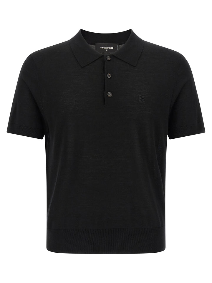 Dsquared2 Wool  Shirt Polo - Black | dad4f362f59c75b3c07b07e41680463c2e9be15f