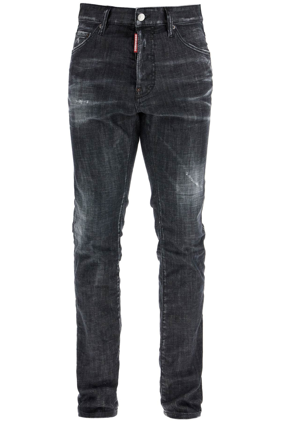 Cool Guy Black Cotton Jeans With Faded Effect