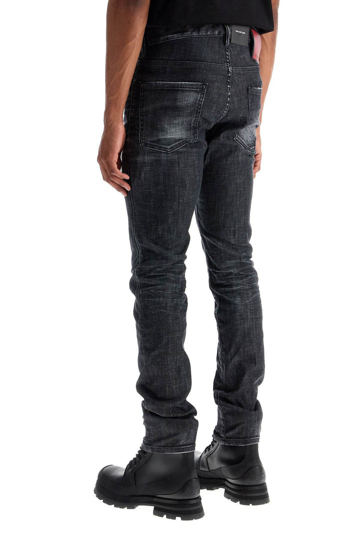 Cool Guy Black Cotton Jeans With Faded Effect