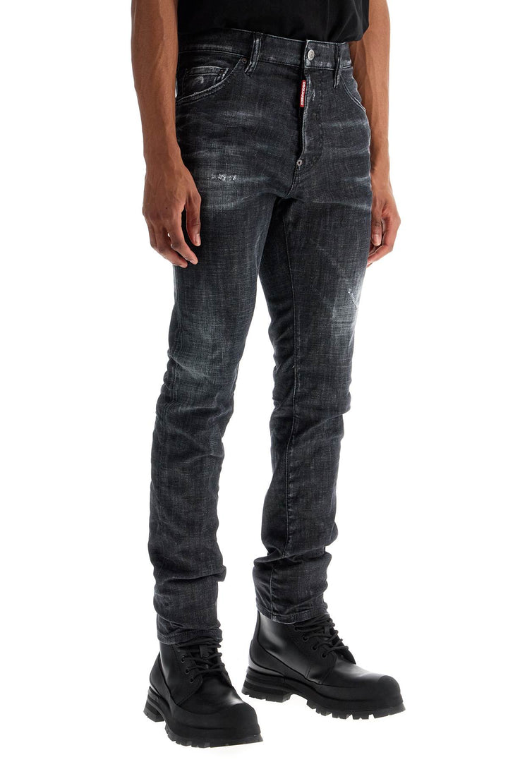 Cool Guy Black Cotton Jeans With Faded Effect