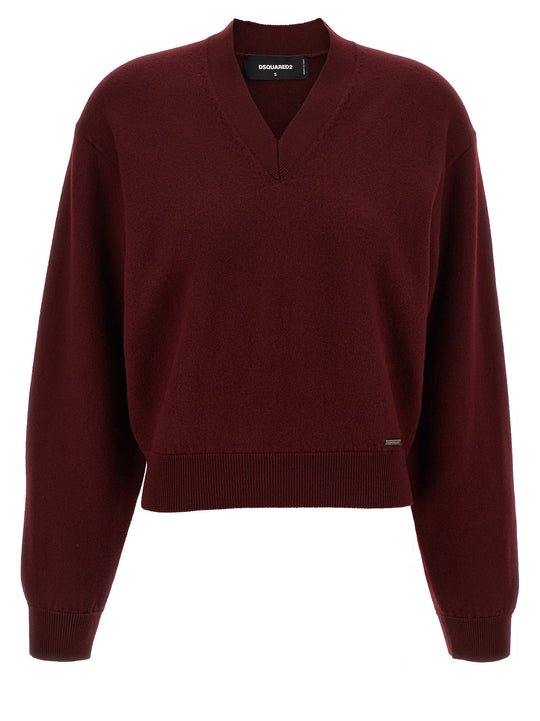 Cropped Sweater Sweaters And Cardigans Bordeaux