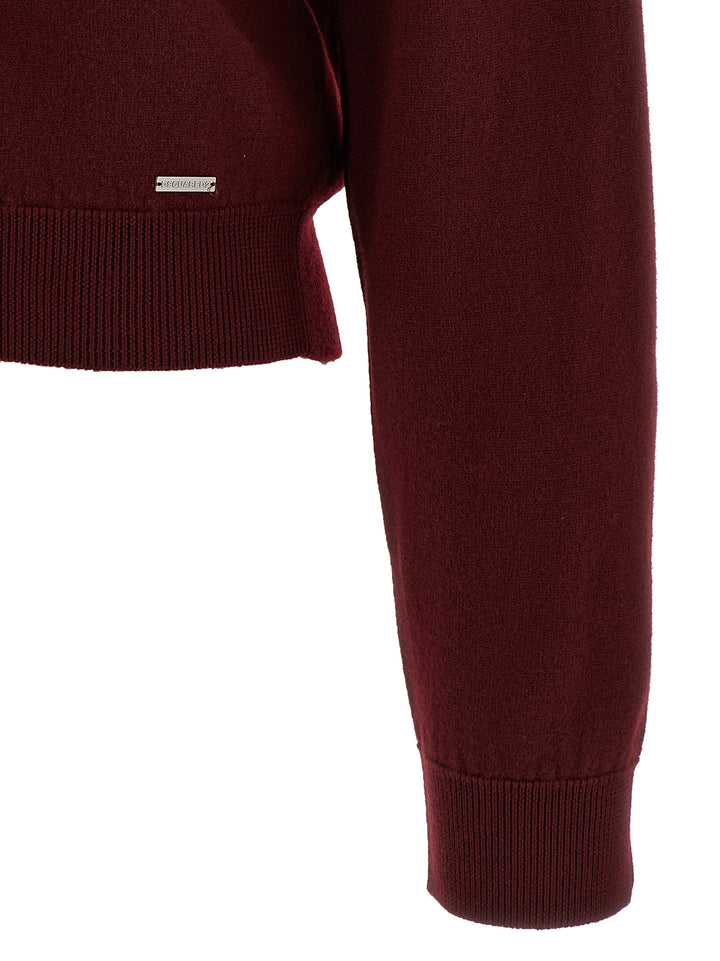Dsquared2 Cropped Sweater Sweaters and Cardigans - Bordeaux | 2b4f46f10042a753f3988c47a1eac4335084ba11