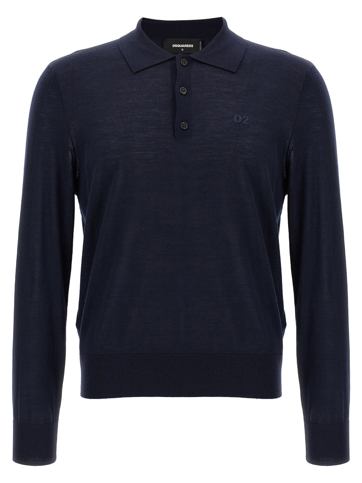 Dsquared2 Logo Embroidery  Shirt Polo - Blue | c370894539025353447e3e99665c51a87e541e7c