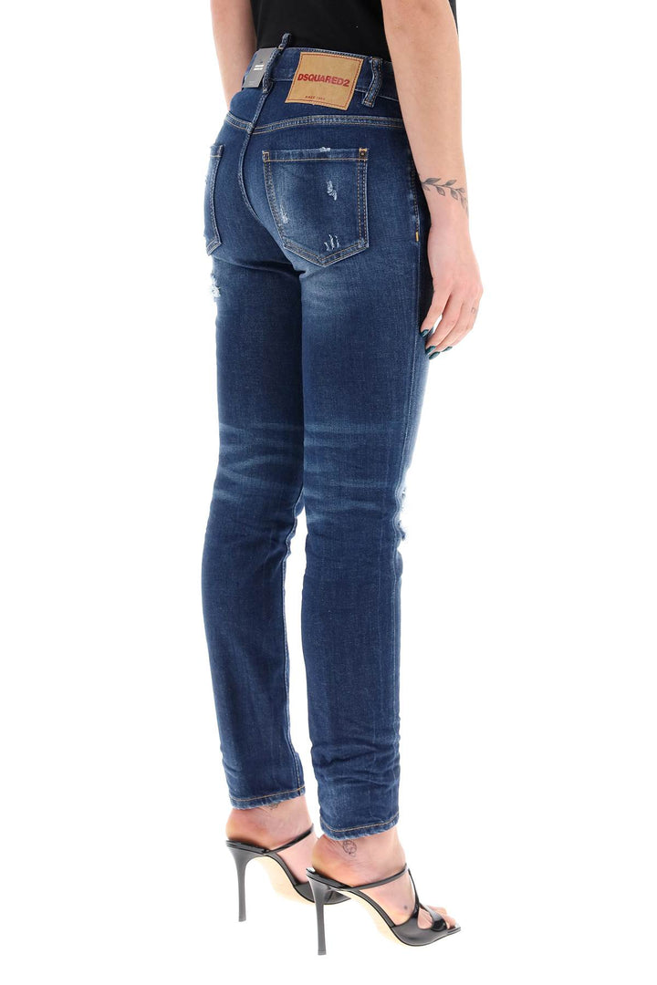 Jeans Ripped Knee Wash Medium Waist Jennifer