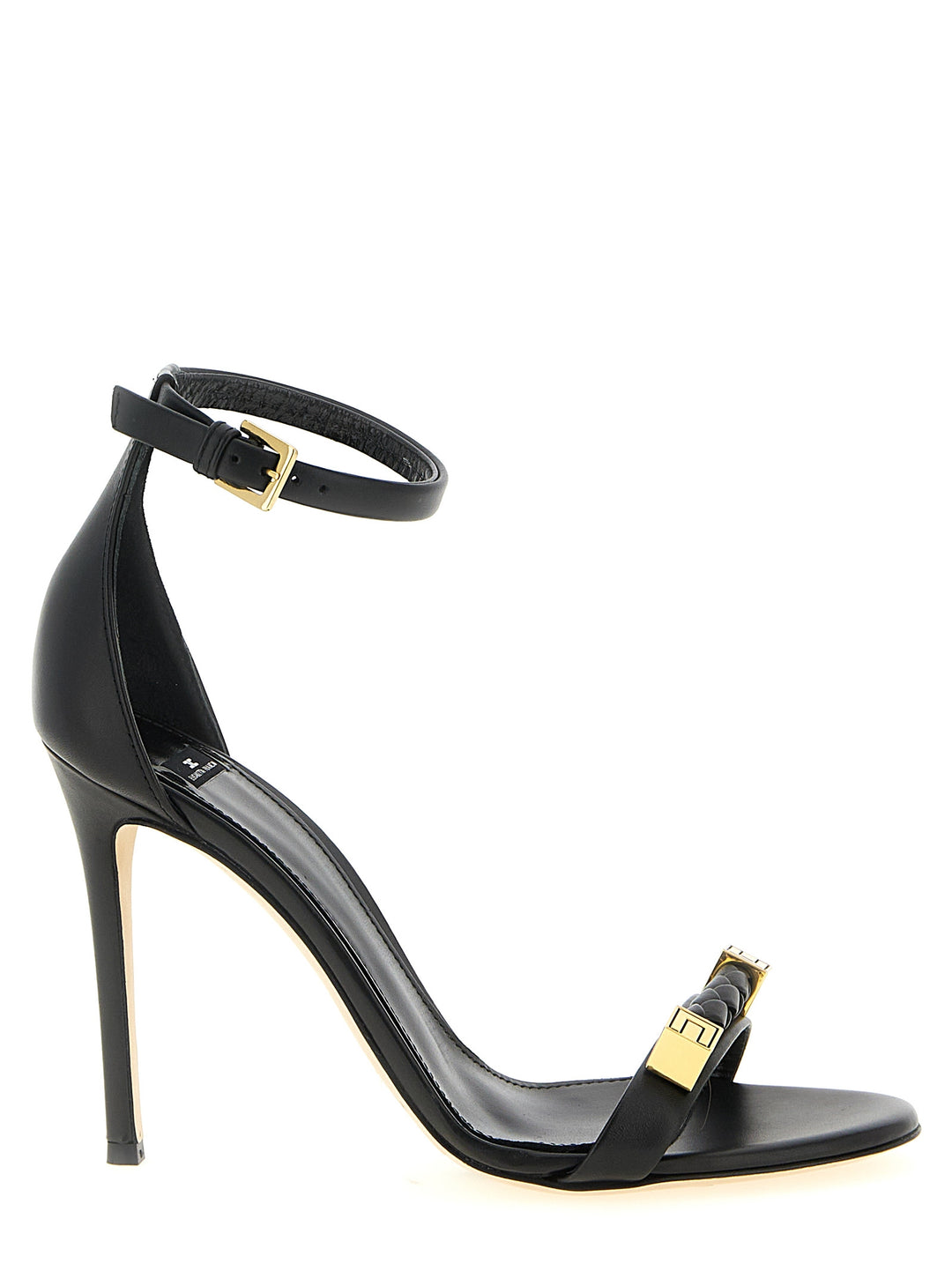 Elisabetta Franchi Leather Sandals - Black | 37333e8dd50b674a3ae4a93bc91d3eed1ca68d02
