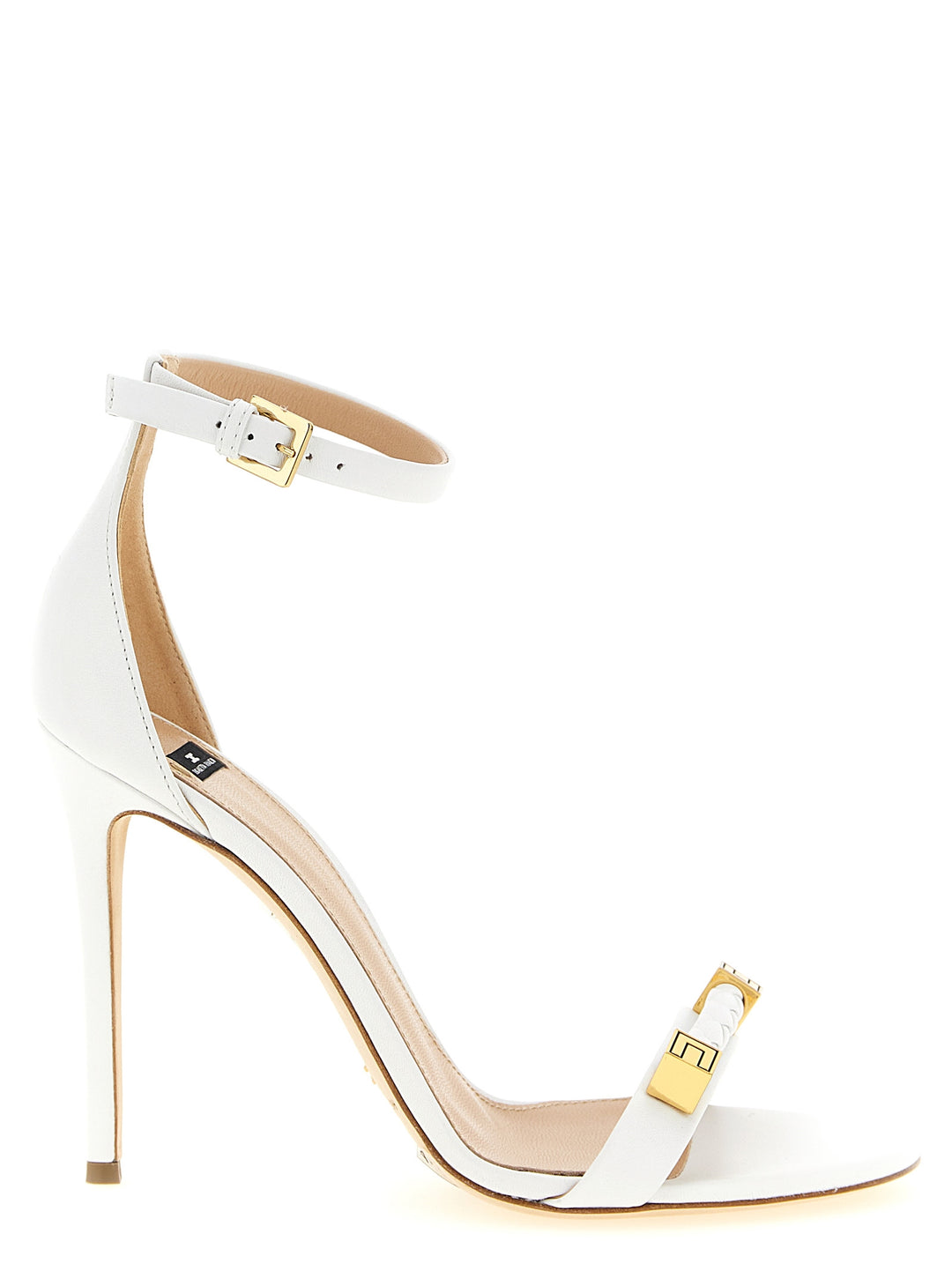 Elisabetta Franchi Leather Sandals - White | 6c37f9b5bf0321c57242fd5e5b71f9d2319e8cd8