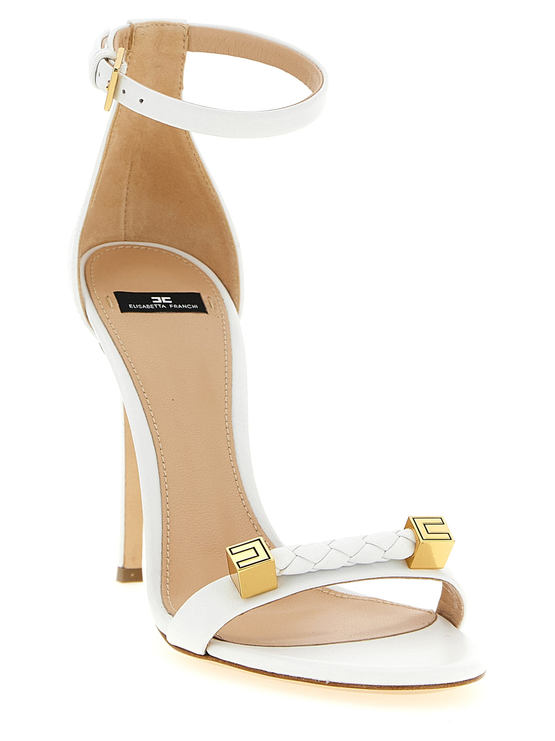 Elisabetta Franchi Leather Sandals - White | 865269e18c8119102179729a9b39eb78ae58470e
