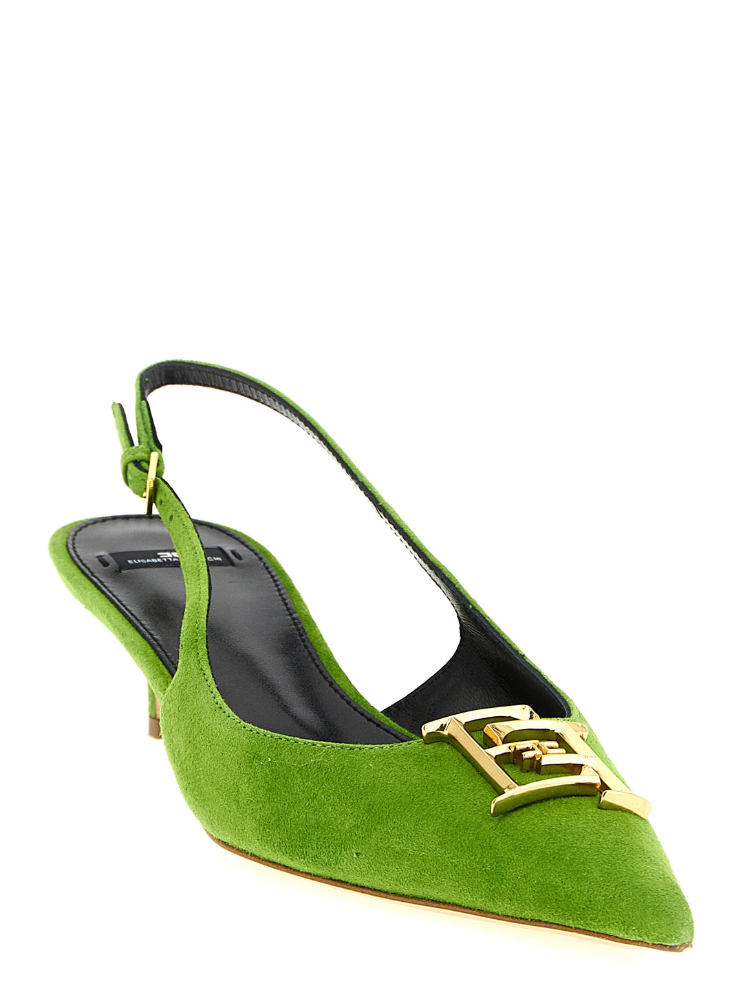 Elisabetta Franchi Suede Slingbacks Pumps - Green | 78c332d37416e69cbc5eaaf827f83aa2b63417e7