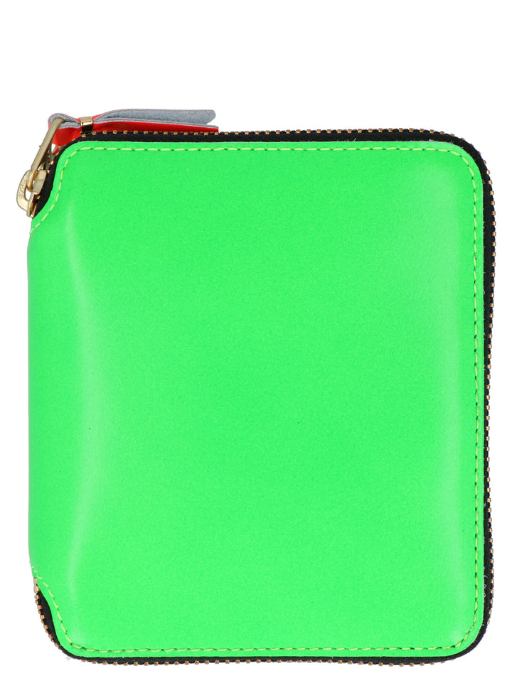 Fluo Leather Line Wallets, Card Holders Green