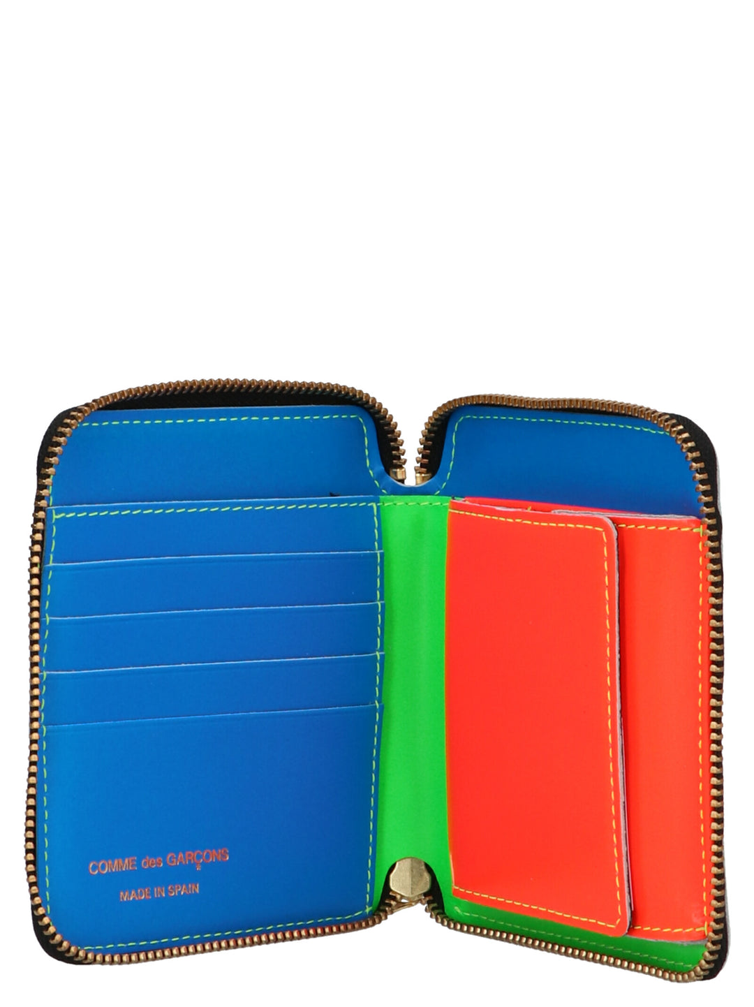 Fluo Leather Line Wallets, Card Holders Green