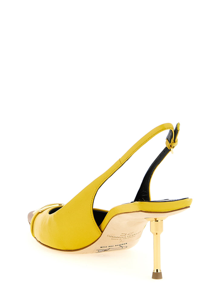 Elisabetta Franchi Leather Slingback Pumps - Yellow | a633e30d500814c127707375113ea1592161471c