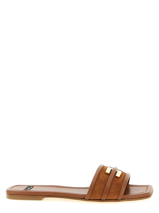 Logo Slides Sandals Brown