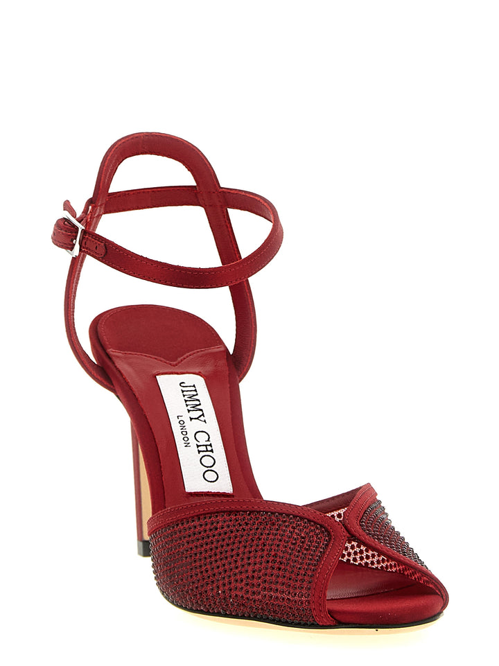 Jimmy Choo Sacora Sandals - Red | f451c83d9ec2f9c43237b7ff9741f44a624183ba