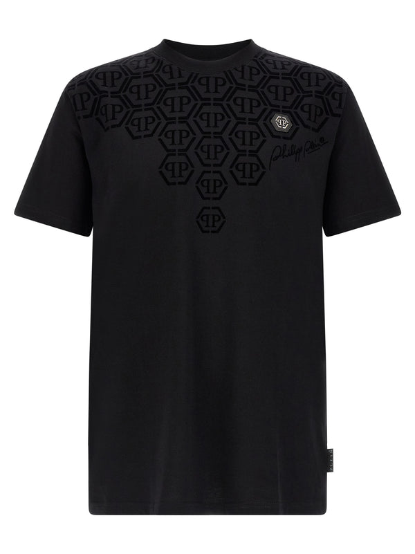 T-shirt à monogramme noir