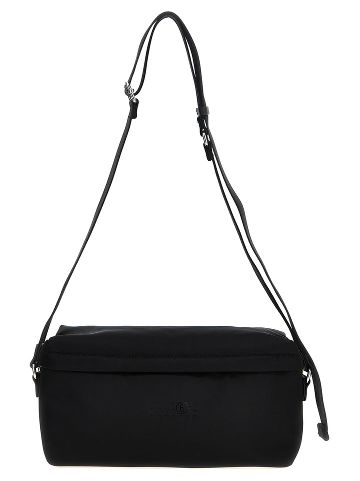 Logo Print Nylon Shoulder Bag Crossbody Bags Black