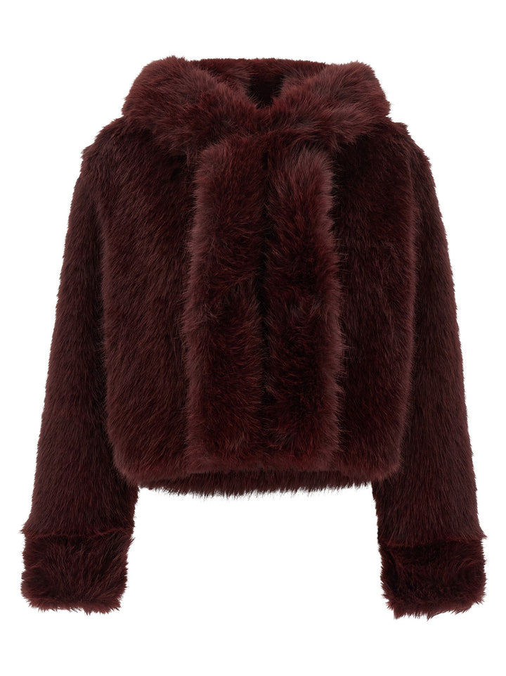 B&B Couture Cropped Eco Fur - Bordeaux | 9fcd77511a373655d2f92296e420f7b6eb896b83