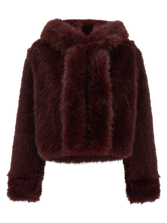 Cropped Eco Fur Bordeaux