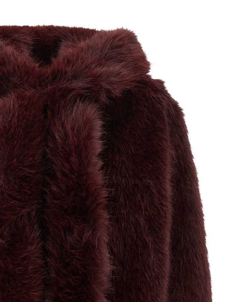B&B Couture Cropped Eco Fur - Bordeaux | 6c2dbc6b08f0d673c3e20d2cbc0fd5350d358a21