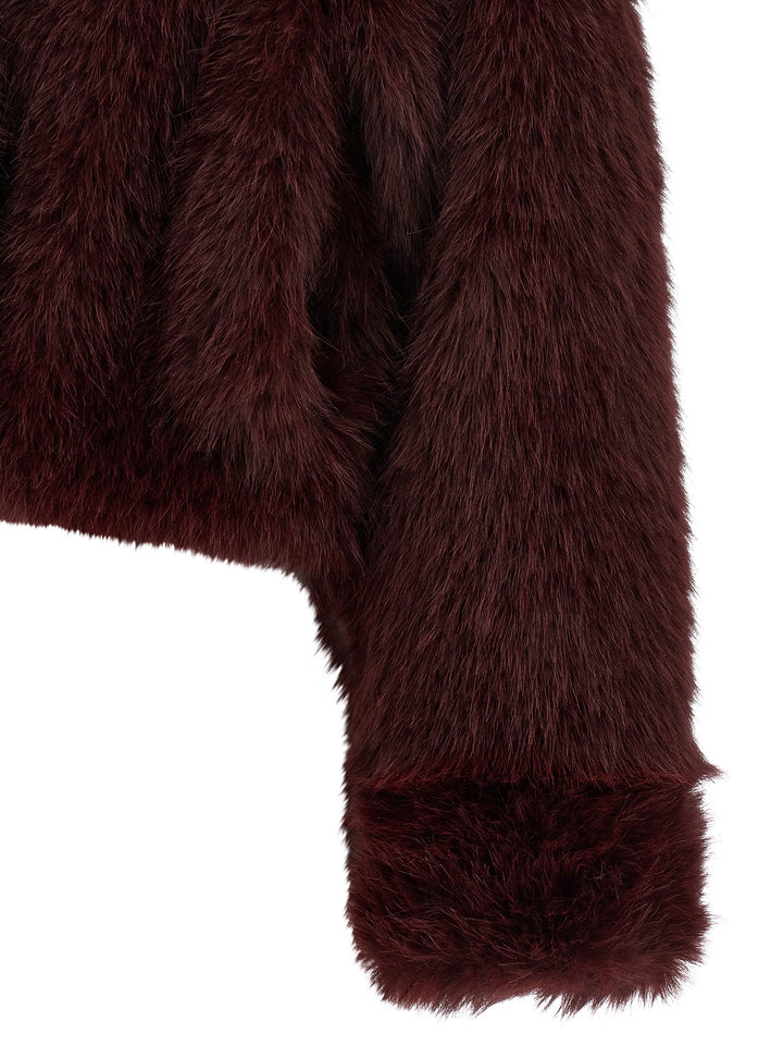 B&B Couture Cropped Eco Fur - Bordeaux | 0059a99e5f70159093e154c77bc6da08f7289e91