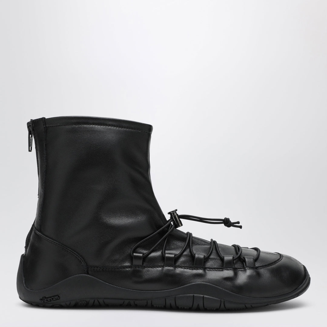 Dear Frances Black Scuba Ankle Boot In Nappa Leather