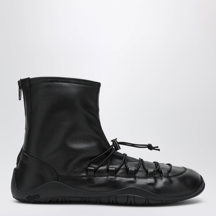 Dear Frances Black Scuba Ankle Boot In Nappa Leather