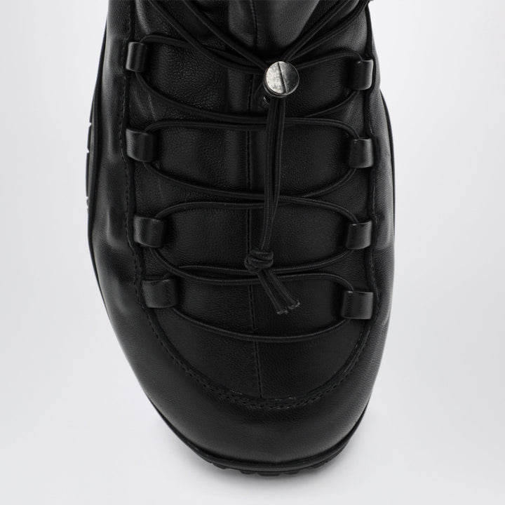 Dear Frances Black Scuba Ankle Boot In Nappa Leather