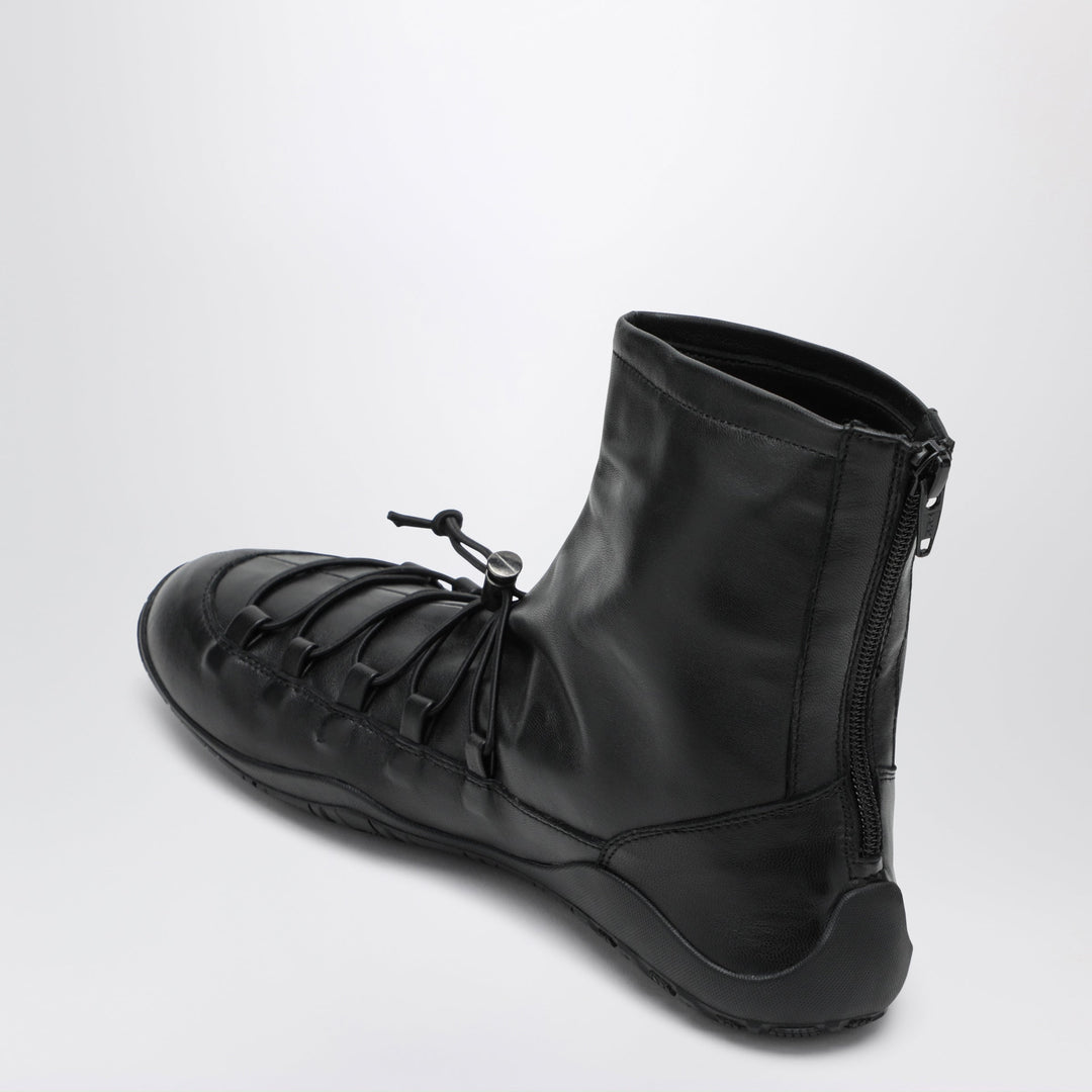 Dear Frances Black Scuba Ankle Boot In Nappa Leather