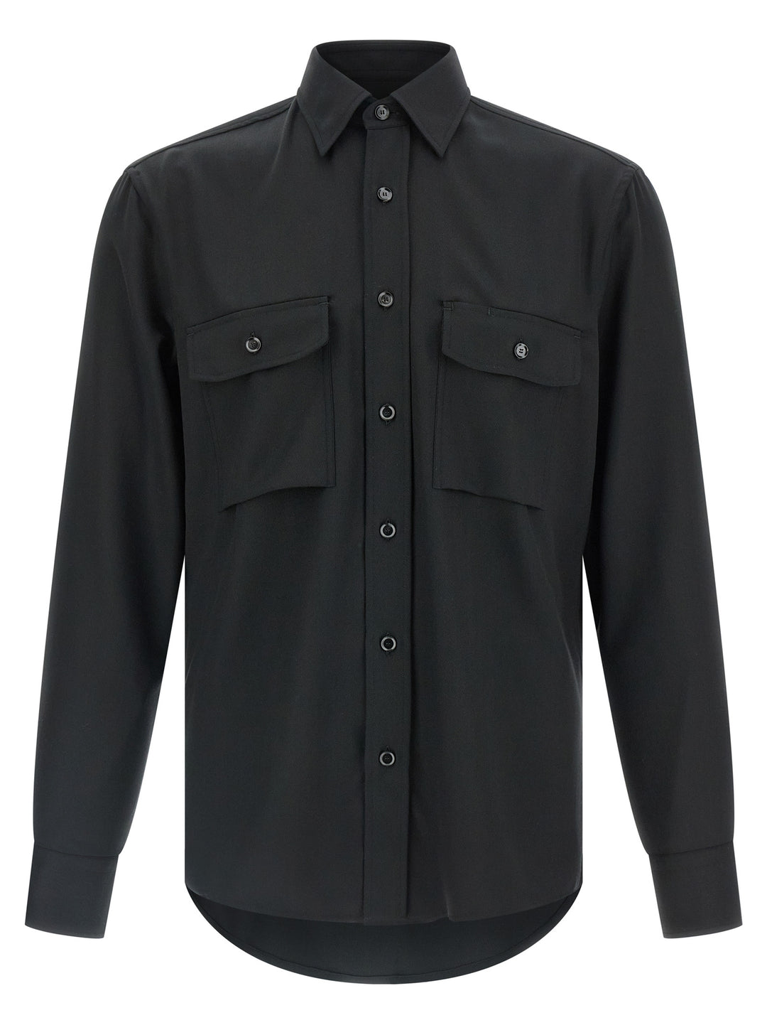 Brioni Military Shirt and Blouse - Black | beb8a925b17f2b18f422477aa5fe8a66105aceaf