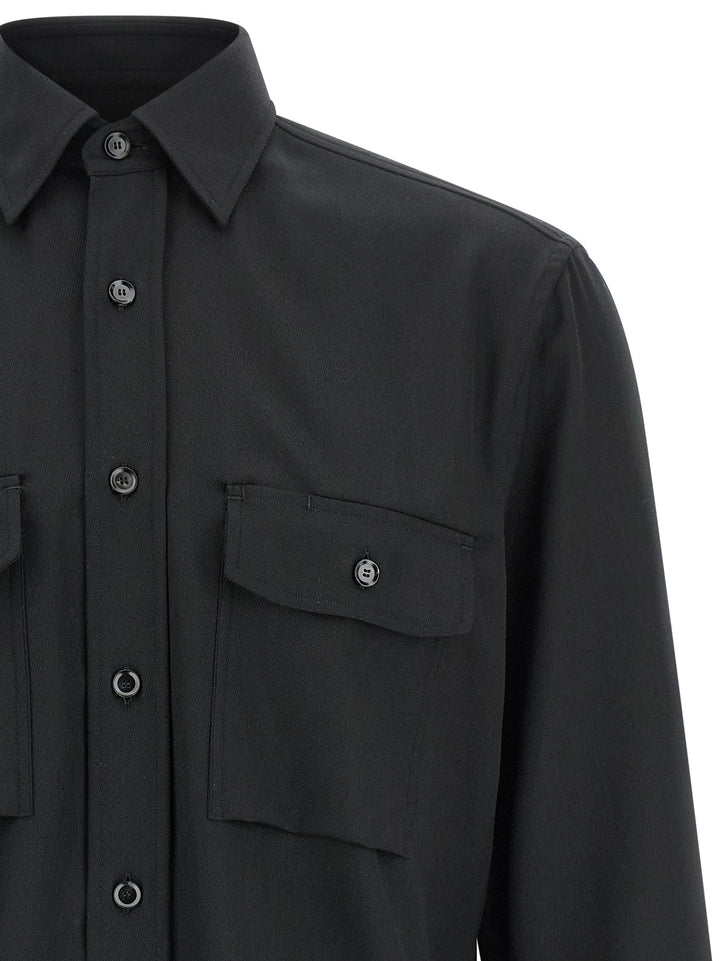Brioni Military Shirt and Blouse - Black | 16b950ce67296120fdc1ae396afe9ab142bf10a8
