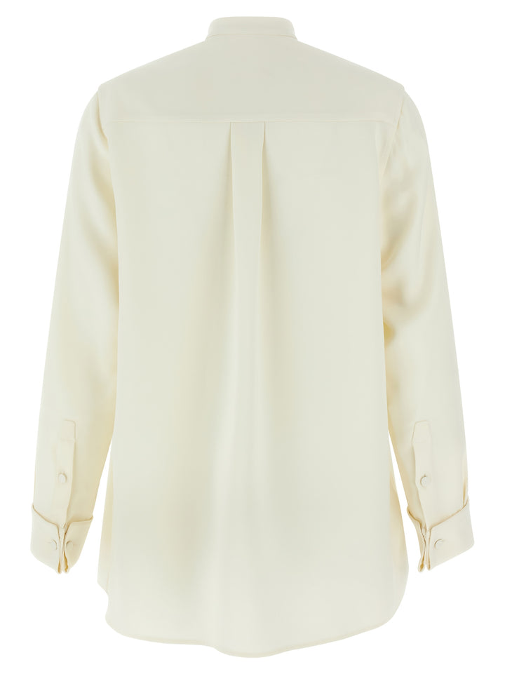 Brioni Pleated Plastron Shirt Shirt and Blouse - White | 67011792d04c338f28555f39d0ba7973e0caf629