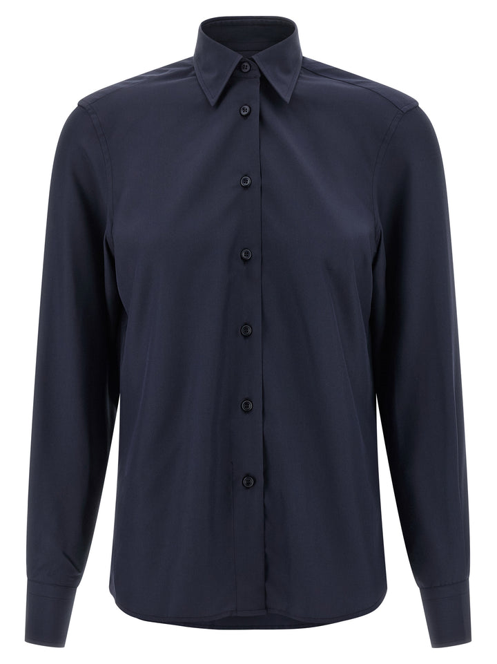 Brioni Silk Shirt Shirt and Blouse - Blue | 5e4407bd1bdc57ed81aebc2f12dfa478f58cfbd5