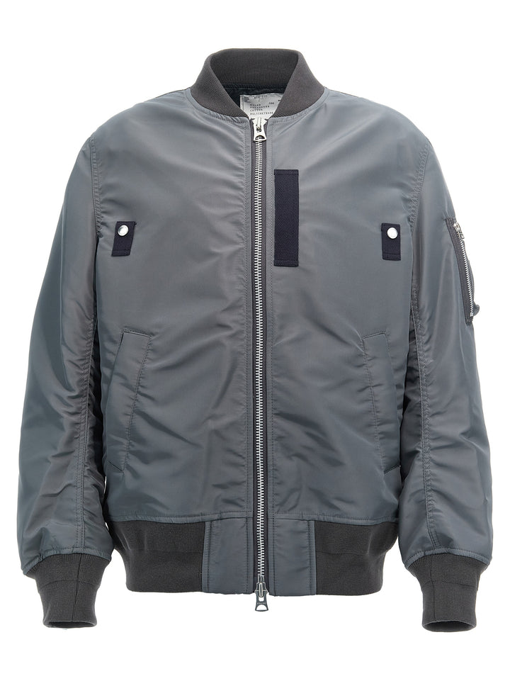 Nylon Bomber Jacket Casual Jackets, Parka Gray