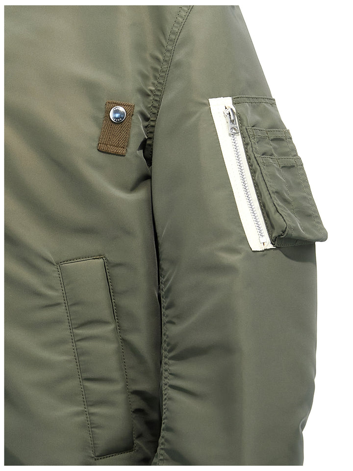 Nylon Bomber Jacket Casual Jackets, Parka Green