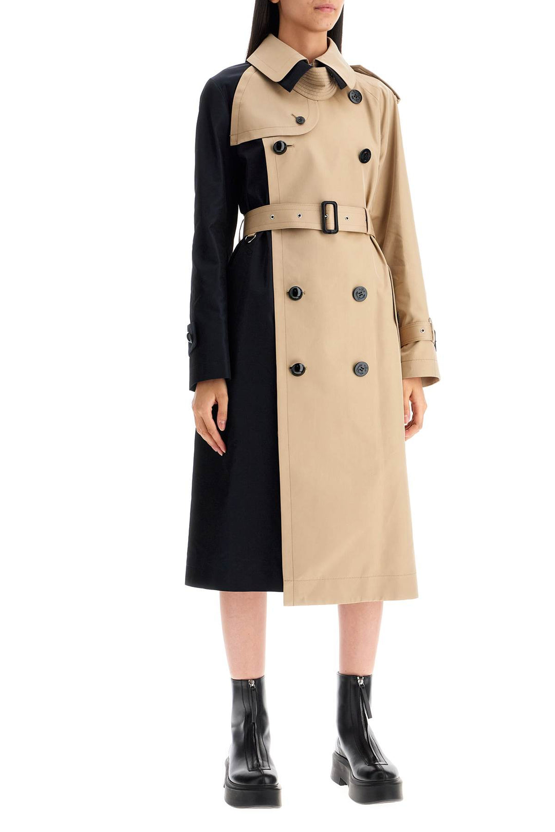 Trench Color Block In Gabardina