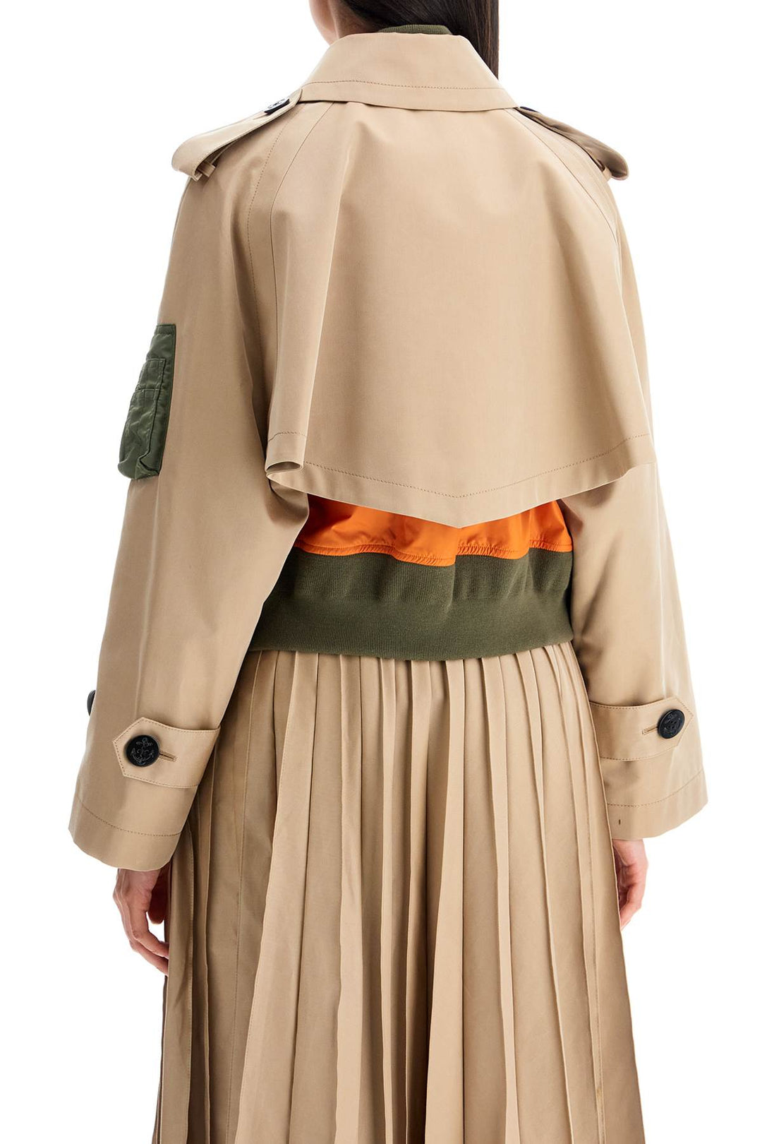 Blouson Stile Trench Effetto Stratificato