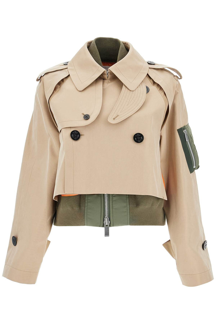 Blouson Stile Trench Effetto Stratificato