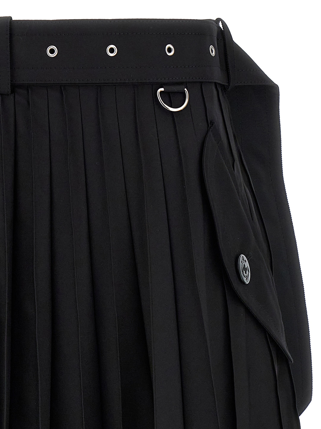 Long Pleated Skirt Skirts Black