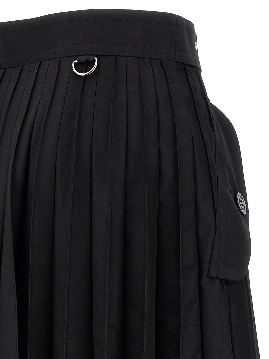 Long Pleated Skirt Skirts Black