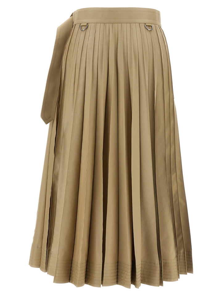 Long Pleated Skirt Skirts Beige