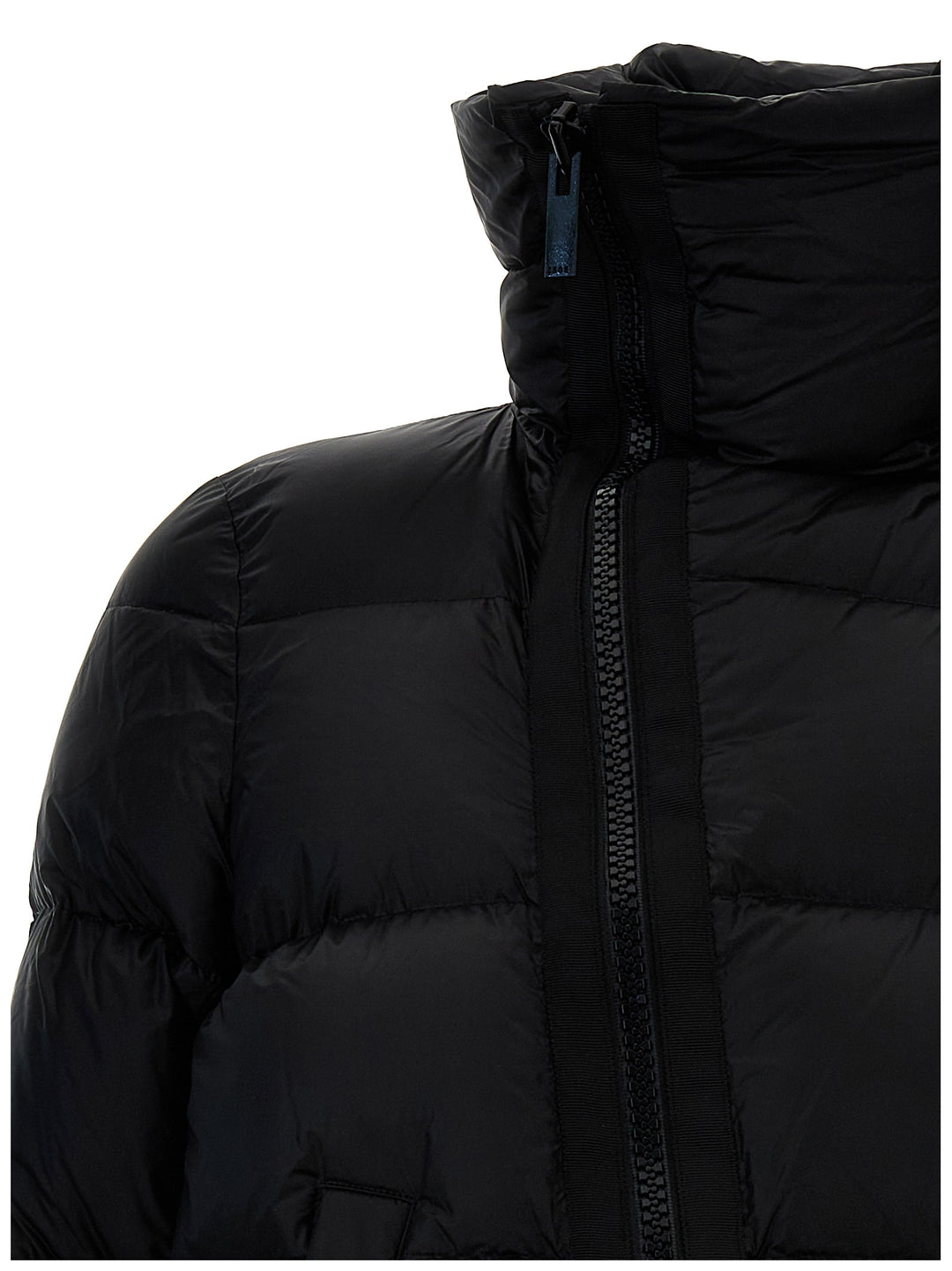 Flared Padded Down Jacket Casual Jackets, Parka Black