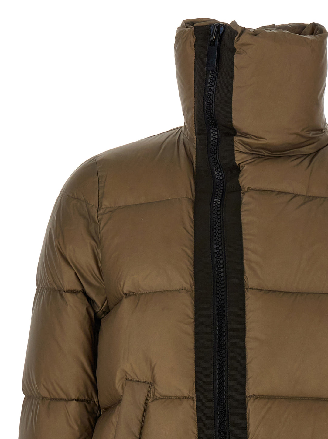 Flared Padded Down Jacket Casual Jackets, Parka Beige