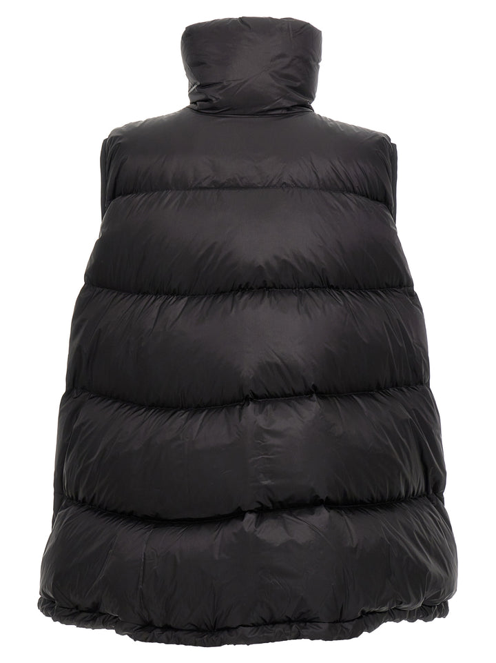 Flared Padded Vest Gilet Black