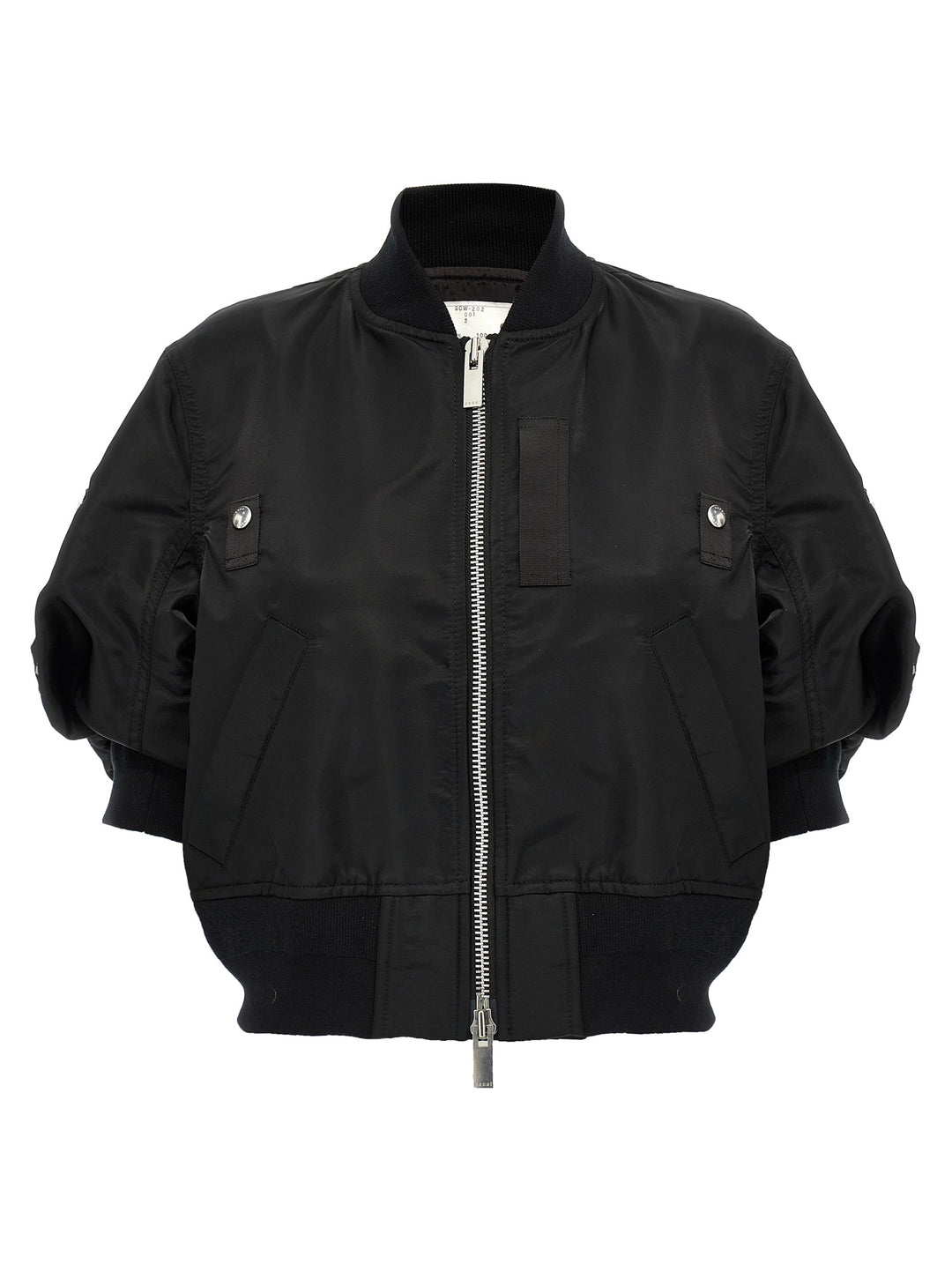 Sacai 3/4 Sleeve Bomber Jacket Puffer Jackets - Black | 05d77124ad2ab7a5e72e6cdfb0788bfe79364a58