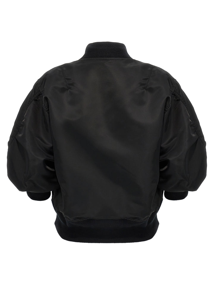 Sacai 3/4 Sleeve Bomber Jacket Puffer Jackets - Black | 0f94a68d9109c4b8fc1cff8559b8470f77011a59
