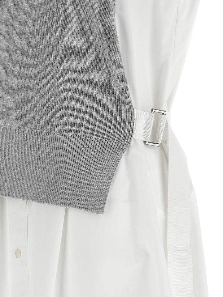 Sacai Hybrid Dress Dresses - White | 1f4f5b922f8c087da8c59b905995b620200b6e01
