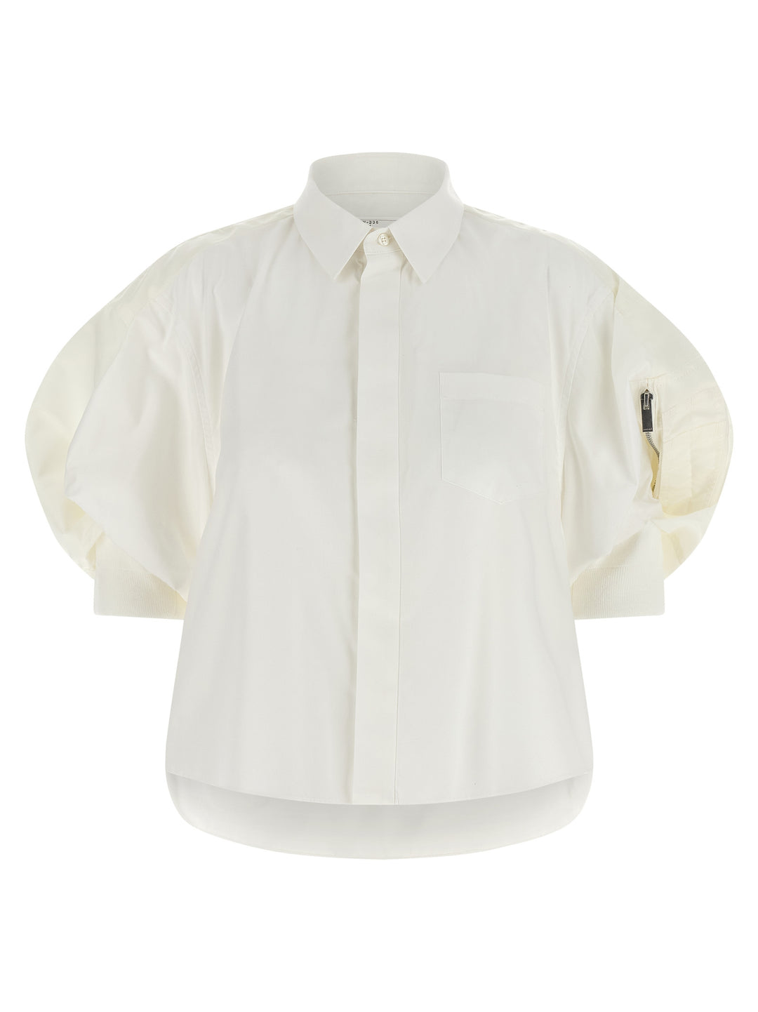 Sacai Bomber Sleeve Shirt Shirt and Blouse - White | 747ac43ab19bac7ec09dd2e8328f48077928702e
