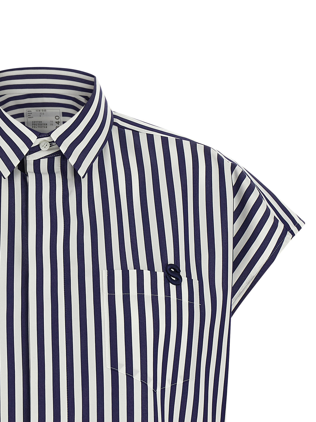 Sacai Cropped Shirt Shirt and Blouse - Blue | fcfdbbf7bef4a3ae86797d568e64a20512f63830